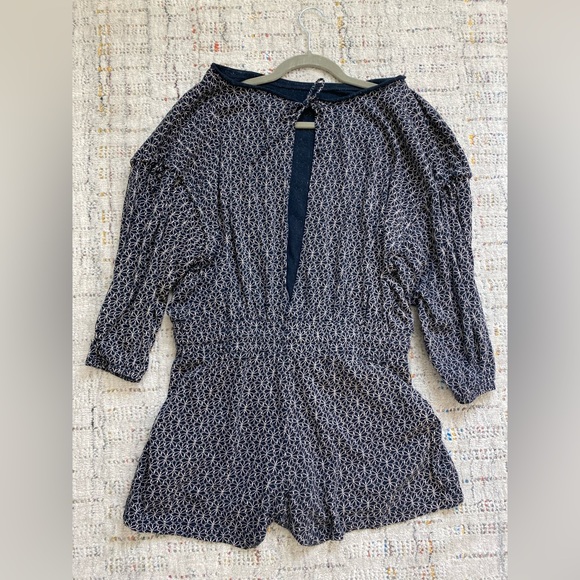 Grey State Rochelle Romper - Navy and White Tile Print - M - Picture 3 of 8